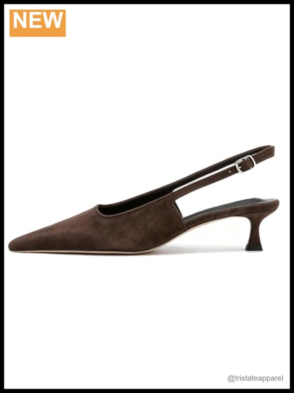 Slingback Kitten Heel Pumps Pointed Toe Low Heel Dress Shoes for Women
